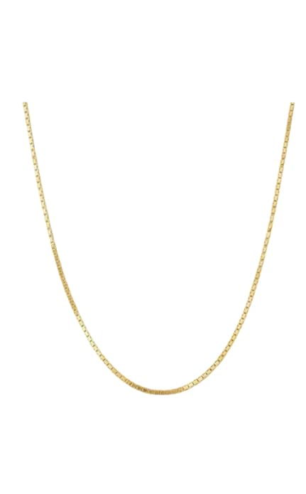 Ornaments Silvar Gifts Present 22kt Gold Box Chain Necklace, 20 Inch Length, 0.3 cm Width Stylish High Celebrity Inspired Gold Chain Fashion jewellery for Men,Boys Girls | Chain For Women (Golden) (8.5 Gram Weight) Pack of 1
