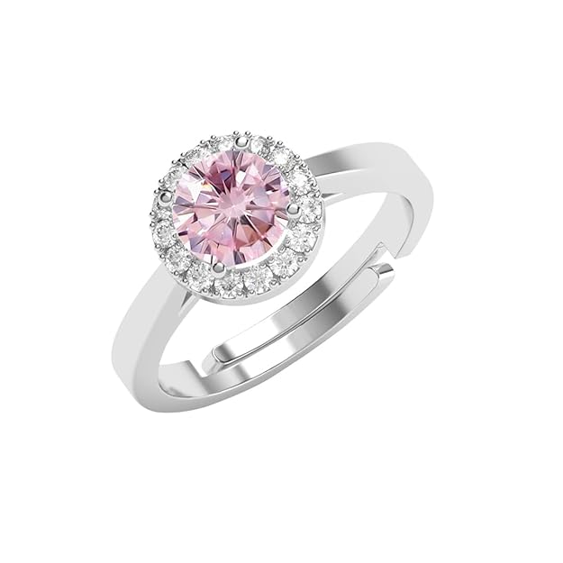 Clara 925 Sterling Silver Pink Solitaire Pendant Earring Chain Bracelet Ring Jewellery Set | Rhodium Plated, Swiss Zirconia | Gift for Women & Girls