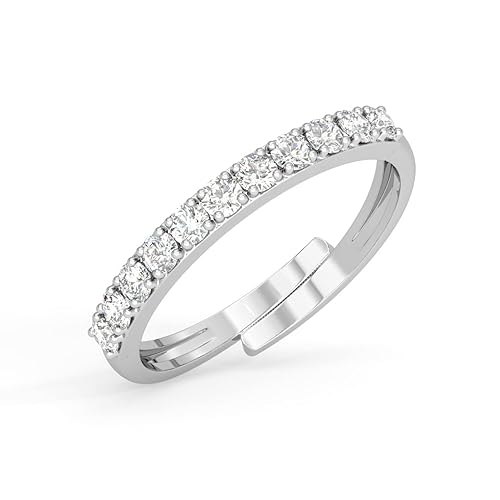 Clara Pure 925 Sterling Silver Minimal Office wear Finger Ring with Adjustable Band | Gift for Women Girls Wife Girlfriend | Multiple Design Options