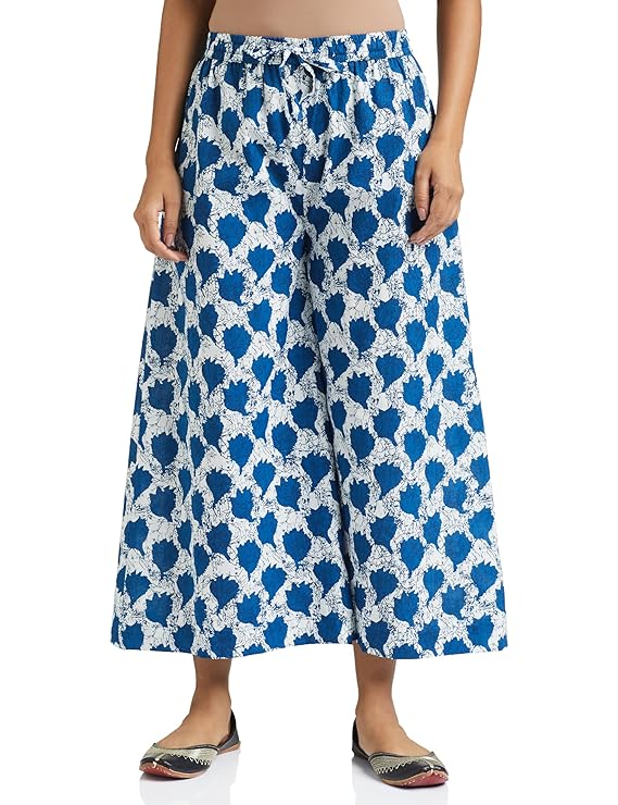 Amazon Brand - Myx Women Relaxed Cotton Flared Palazzo (Available in Plus Sizes)
