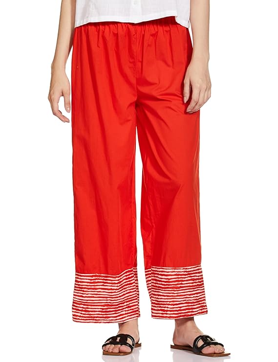 Amazon Brand - Myx Women's Cotton Relaxed Palazzo (Available in Plus Sizes)