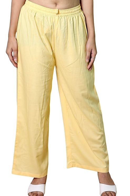 Women's Solid Rayon Palazzo Pants Regular Palazo