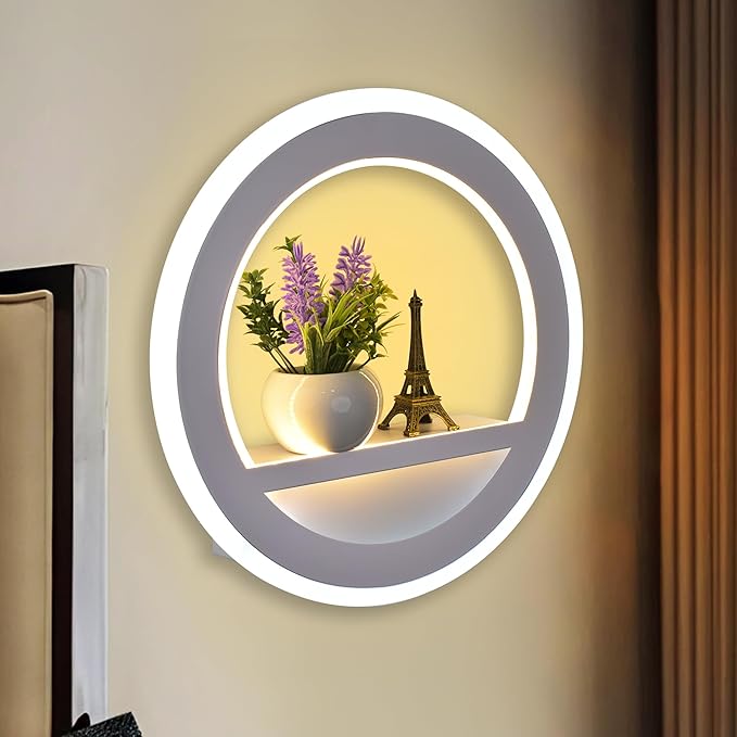 Smartway® 23W LED Wall Lamp|Round Tower & Flower Design|Decorative Wall Light Living Room, Bedroom, Kids Room & Home Décor|Modern Wall Mounted Lighting|Warm & Cool White