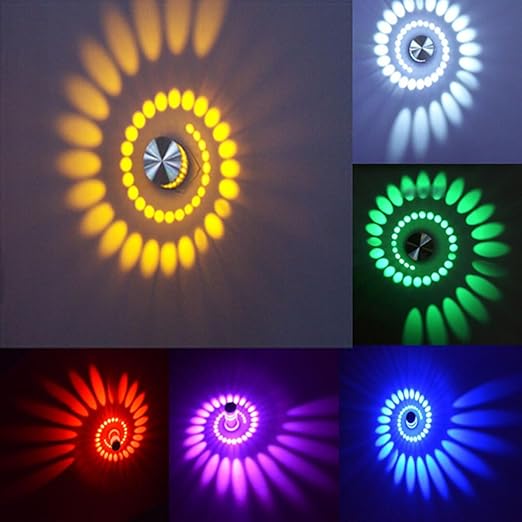 Smartway® - 4W Spiral RGB LED Wall Light with Remote Control Multicolor Spiral Light Design for Decorative| Dinning Room| Bedroom| Living Room| Corridor| Gaming Room (Pack of 1)