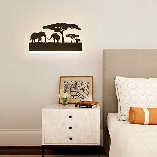 Smartway® Safari Glow 15W Modern Rectangle Wall Lamp | Three Elephant Warm Light | Living Room, Bedroom, Kids Room, Bedside Decorative Wall Light | Modern Wall Decor Light | 1-Year Warranty