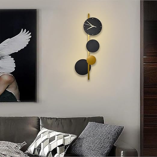 Smartway Rio Modern LED Wall Lamp with Clock | Decorative Wall Light for Living Room, Bedroom, Bedside & Home Décor | Natural White Illumination | 1-Year Warranty