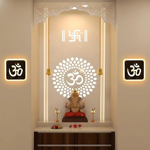 Smartway18W OM LED Modern Wall Lamp – Decorative Temple Light for Living Room, Bedroom & Home Décor | 3 Color Modes: Warm, Natural & Cool White | 1-Year Warranty