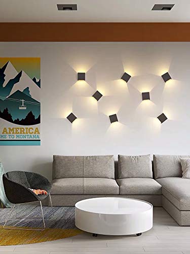 Smartway® - 6 Watt Combination LED | Living Room| Bedroom |Modern Wall Lamp Up Light and Down Decorative| Staircase| Elevation Garden| Balcony| Parking Garden & Patio Lights (Warm White) (Pack of 1)