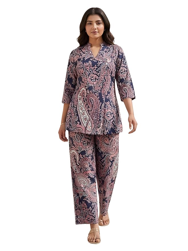Leriya Fashion Kurta Sets for Woman | Co ord Set for Women Stylish | Kurti Set for Woman | Short Kurti for Women Latest | Kurtis | Ethnic Jaipuri Straight Kurta Set with Palazzo Pants | Salwar Suit for Party Outfits