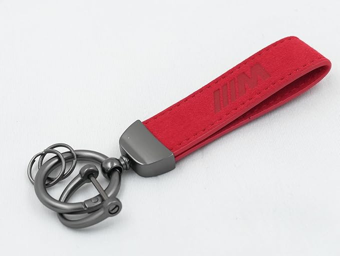 B.M.W Premium Leather Keychain for Cars, Metal and Leather, Blue, Modern Style, Durable