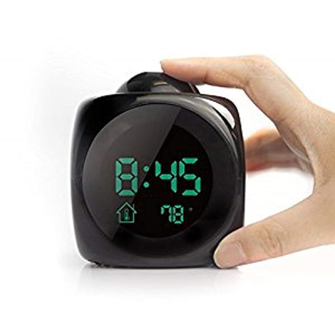 Clear Plastic Choice-Projection Clock Data And Temperature Display Talking Function Led Wall/Ceiling Projection Alarm Clock (Multicolour, 39 X47X 47)