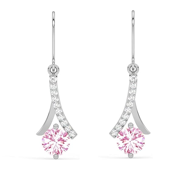 Clara 925 Sterling Silver Pink Solitaire Pendant Earring Chain Bracelet Ring Jewellery Set | Rhodium Plated, Swiss Zirconia | Gift for Women & Girls
