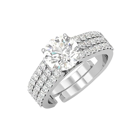 Clara Pure 925 Sterling Silver Solitaire Finger Ring with Adjustable Band | Gift for Women Girls Wife Girlfriend | Multiple Design Options