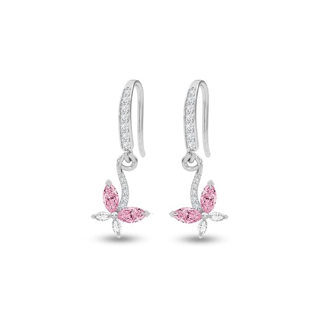 CLARA 925 Sterling Silver Drop Earrings | Platinum Plated | Daily Wear |Gift for Women and Girls