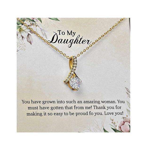 Rakva 925 Sterling Silver “To My Daughter, Love You” Necklace – Gift for Women & Girls – Sentimental Jewelry with Certificate of Authenticity