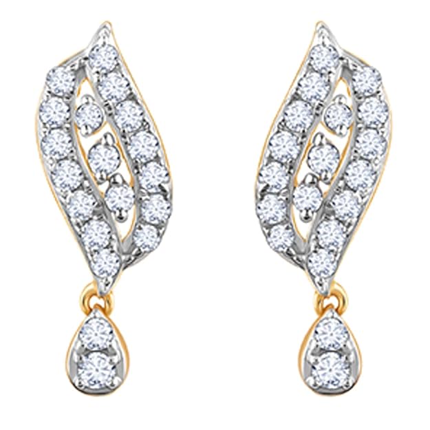 GIVA 18K Yellow Gold Opulent Halo Diamond Earrings|Gold Gifts for Women & Girls| With Certificate of Authenticity & BIS-Hallmarked Gold Jewellery
