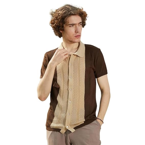 Campus Sutra Men's Polyester Shirt for Casual Wear | Cuban Collar | Short Sleeve | Button Closure | Shirt Crafted with Comfort Fit for Everyday Wear