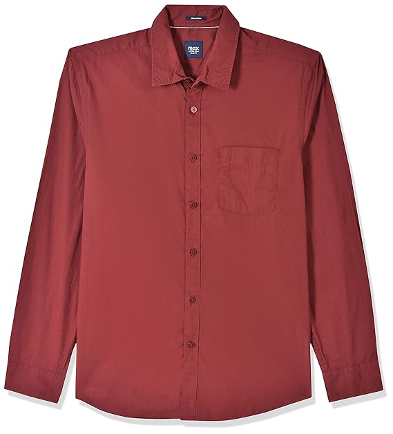 Max Men's Cotton Regular Fit Solid Full Sleeves Casual Shirt