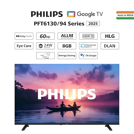 Philips 108 cm (43 inches) 6100 Series Frameless Full HD Smart LED Google TV 43PFT6130/94