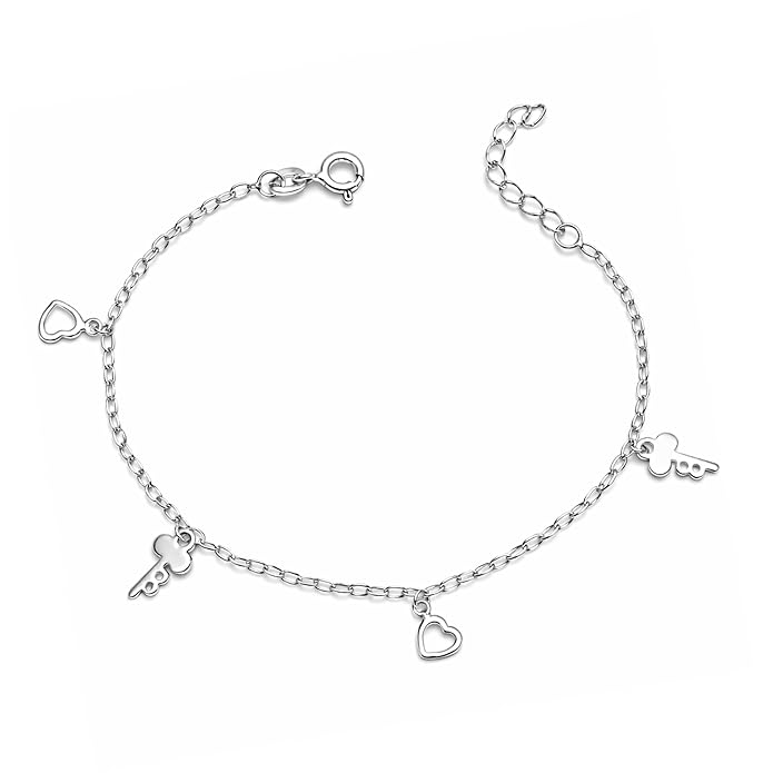 TRUESILVER ACPL 925 Sterling Silver Adjustable Bracelet for Women | BIS Hallmarked Dainty Charm Bracelets | Jewellery Gift for Birthday Anniversary Wedding