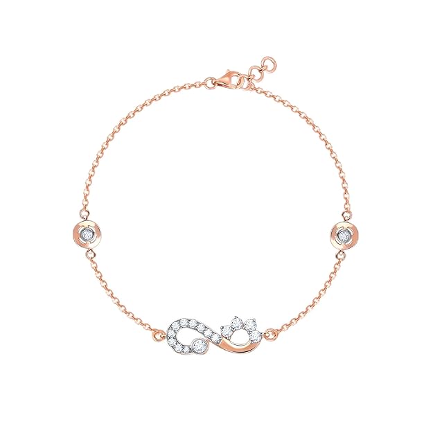 GIVA 14K Rose Gold Eterna Diamond Bracelet|With Certificate of Authenticity & BIS-Hallmarked Gold Jewellery