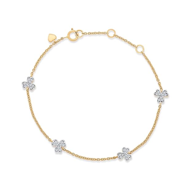 P.N.Gagdil Jewellers 14 Karat Yellow Gold & Diamond IJ/SI Certified Gold Flexible Bracelet For Women SG21547BR