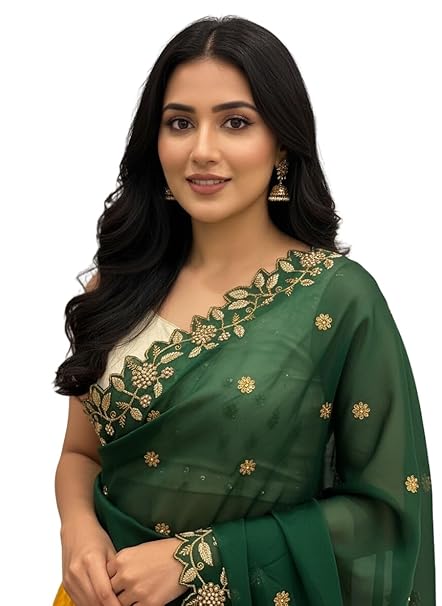 Fabcartz Beautiful Embroidery work Rangoli Dupatta for women | Only Dupatta