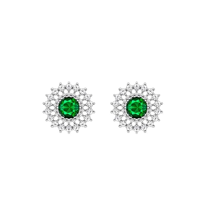 GIVA 925 Silver Zircon Emerald Sunshine Studs| Gifts for Girlfriend, Gifts for Women and Girls |With Certificate of Authenticity and 925 Stamp | 6 Month Warranty