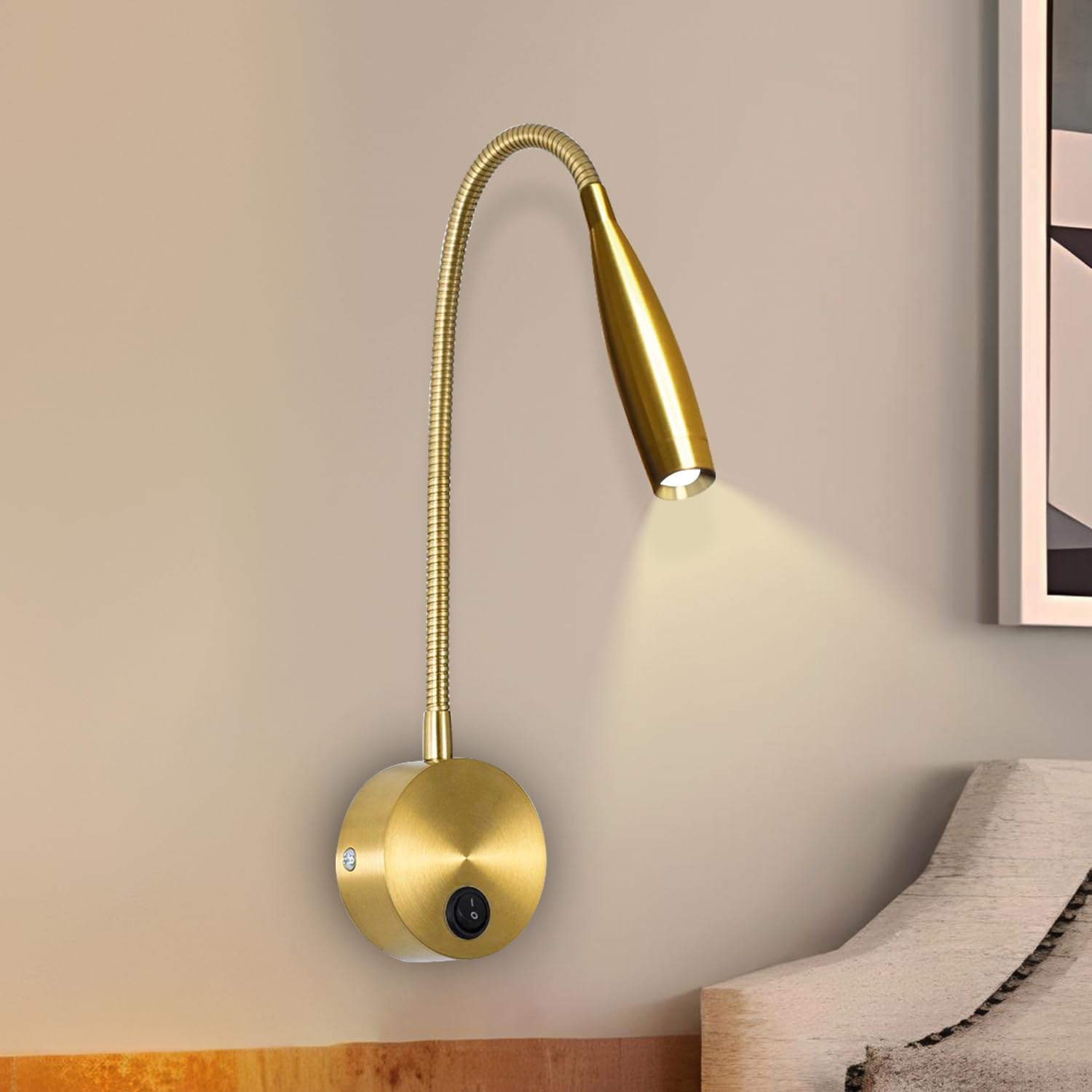 Smartway® Zelix Gold 4 Watt LED Wall Lamp Warm White | Modern Decorative Bedside Wall Light | Wall Mounted Indoor Lighting for Living Room Bedroom Hallway | Energy Efficient Design | 1-Year Warranty