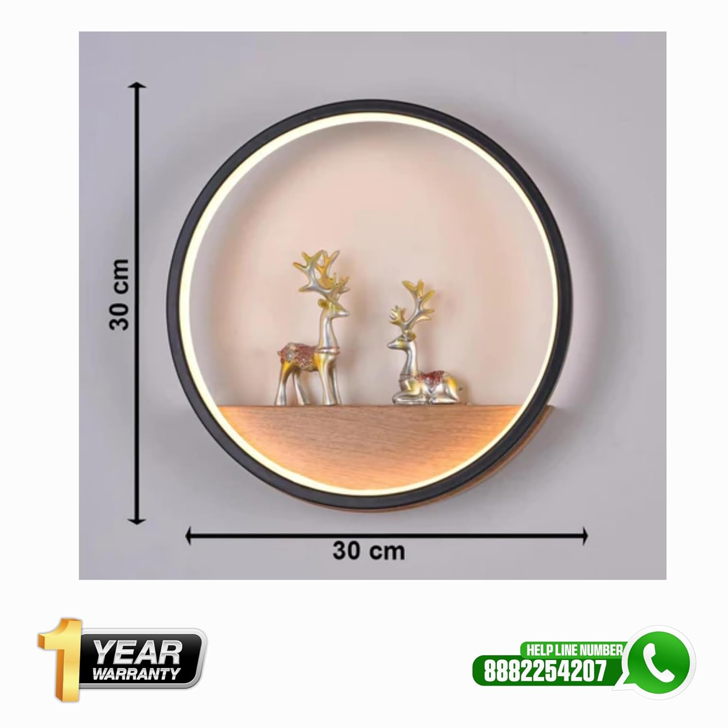 Smartway® 23W Deer Decor LED Wall Lamp | Artistic Deer Forest Ring Design | Modern Decorative Wall Light for Living Room, Bedroom & Kids Room | Warm White LED Wall Art | 1-Year Warranty