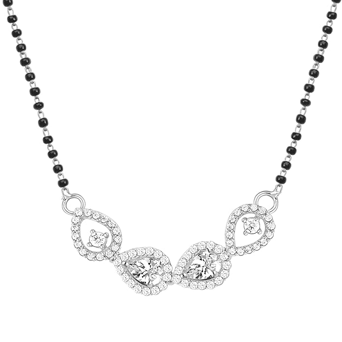 GIVA 925 Silver 18k Gold Plated Rose Gold Plated Mangalsutra Sets | Gifts for Women |Black Bead Necklace