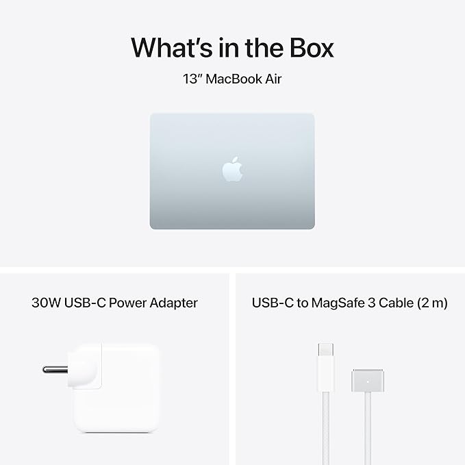 Apple 2026 MacBook Air 13″ Laptop with M5 chip: AI and Apple Intelligence, 34.46 cm (13.6″) Liquid Retina Display, 16GB Unified Memory, 1TB SSD Storage, 12MP Center Stage Camera, Touch ID; Sky Blue