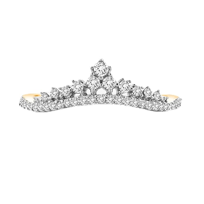 Jewels 0.26 Ct Inversed Crown Ring 925 Sterling Silver Lab Grown Diamonds SI Clarity E-F Color SGL Certified Fine Jewellery Gifts for Women & Girls