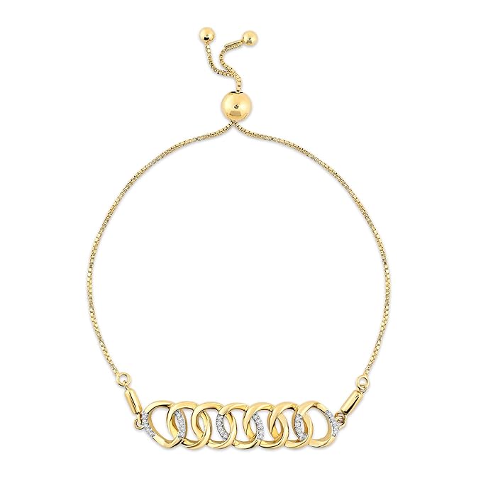 Lab Grown Diamonds (0.11 Ct) Interlinked Chain Bracelet | 925 Sterling Silver | SI Clarity E-F Color | SGL Certified | Fine Jewellery | Gifts for Women & Girls