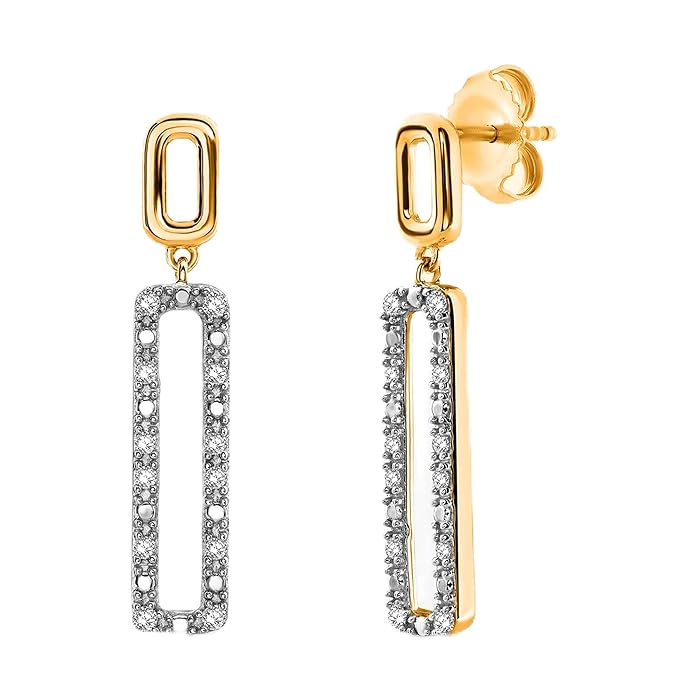 Jewels 0.25 Ct Geometric Drop Earrings 925 Sterling Silver Lab Grown Diamonds SI Clarity E-F Color SGL Certified Fine Jewellery Gifts for Women & Girls