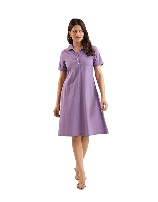 Amazon Brand - INKAST Womens Dress (MISKH-4054-PRP-S) Light Purple