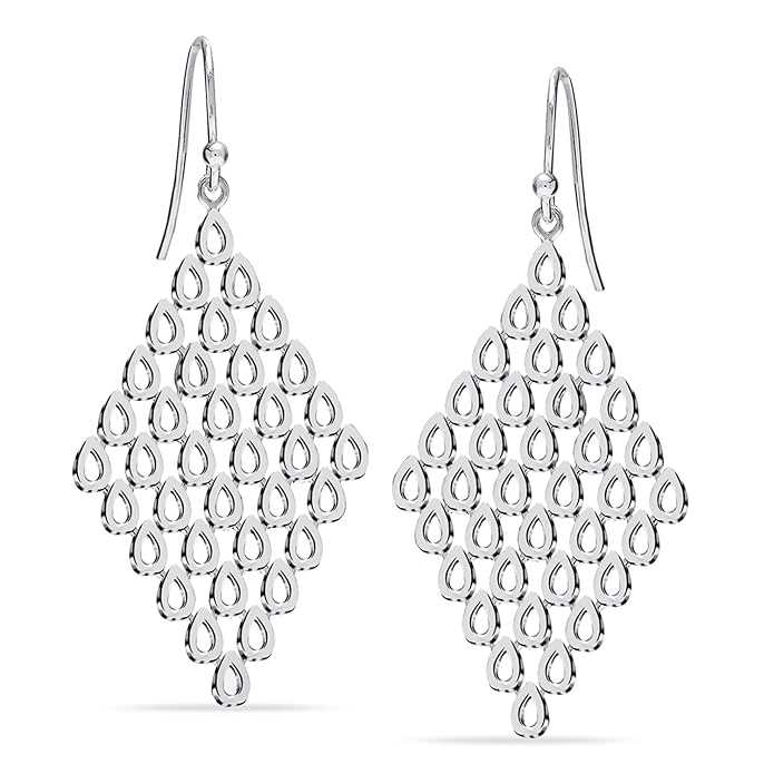TRUESILVER ACPL 925 Sterling Silver Dangle Earrings for Women | BIS Hallmarked Elegant Long Drop Earrings | Stylish Chandelier Design Jewelry