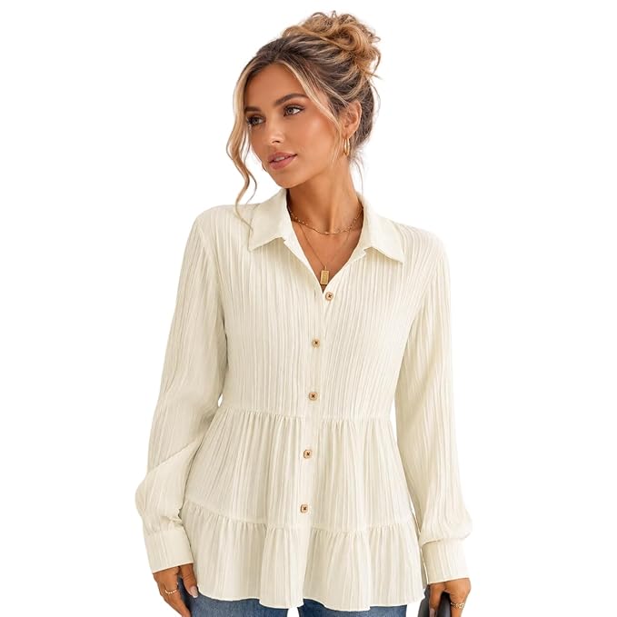 TOPLOT Tops for Woman | Kurti Stylish with Shirt Design | Comfortable Western Top | Versatile Perfect for Casual & Everyday Fashion | Kurti for Woman | Korean Style (5247)
