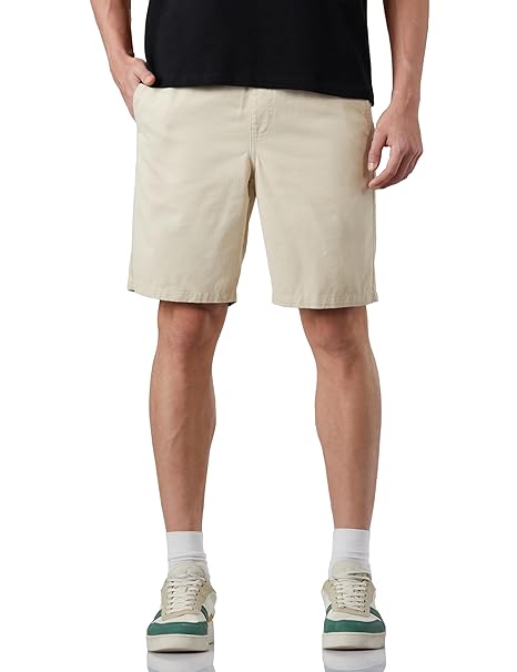 Amazon Brand - Symbol Men's Elasticated Relaxed FIT Twill Shorts