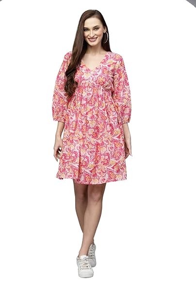 Stylum Women's Floral Printed Cotton Flared Dress
