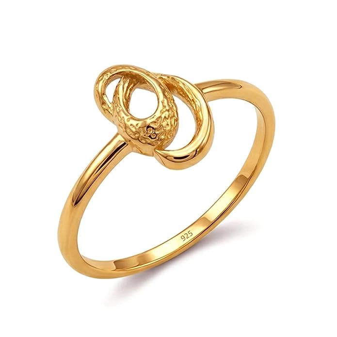TRUESILVER ACPL 925 Sterling Silver Aurora Gold Abstract Loop Ring for Women