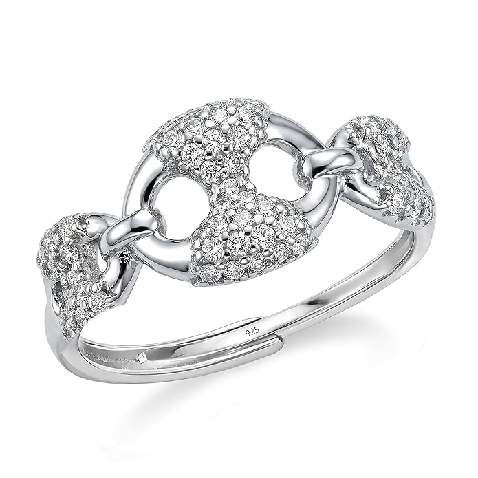 TRUESILVER ACPL 925 Sterling Silver 925 Sterling Silver Mirel Sculpted Statement Finger ring for Women