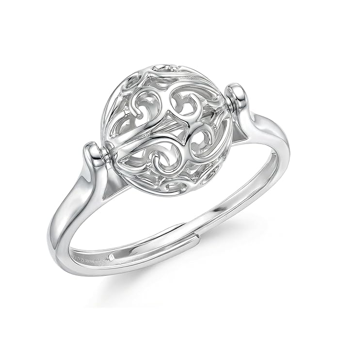 TRUESILVER ACPL 925 Sterling Silver Filigree Ball Finger Ring for Women