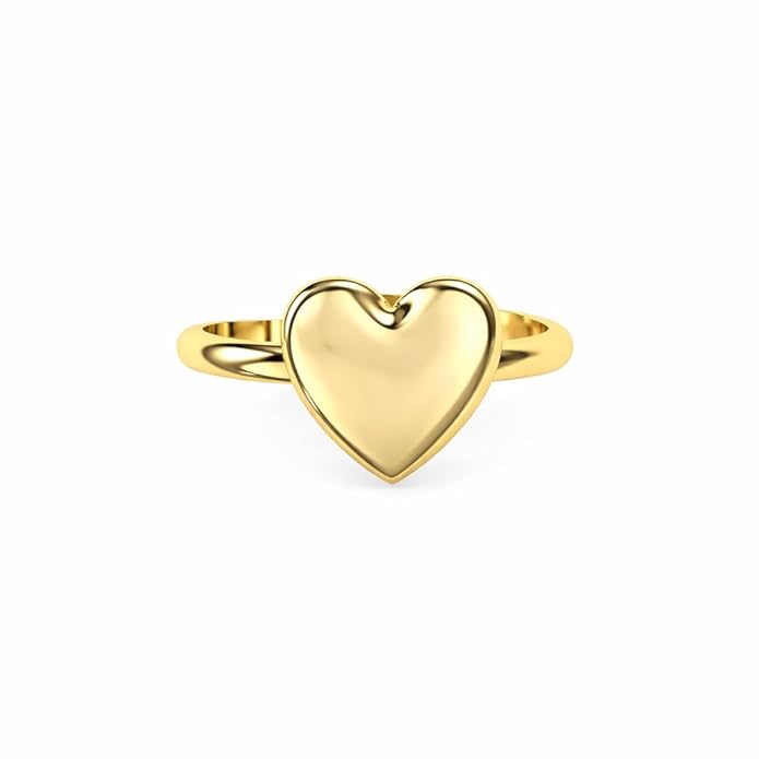 925 Sterling Silver Heart Adjustable Ring For Women Purity Certified Minimal Elegant Jewellery
