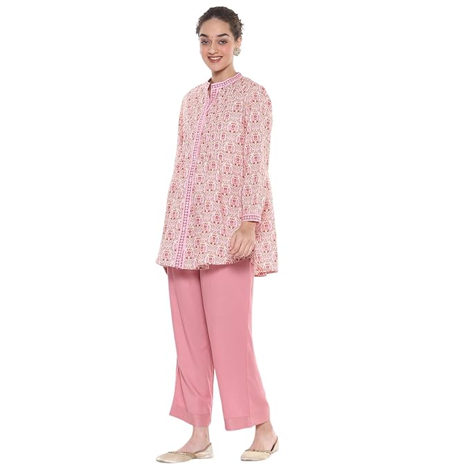 BIBA Women Viscose Rayon Straight Solid Palazzo