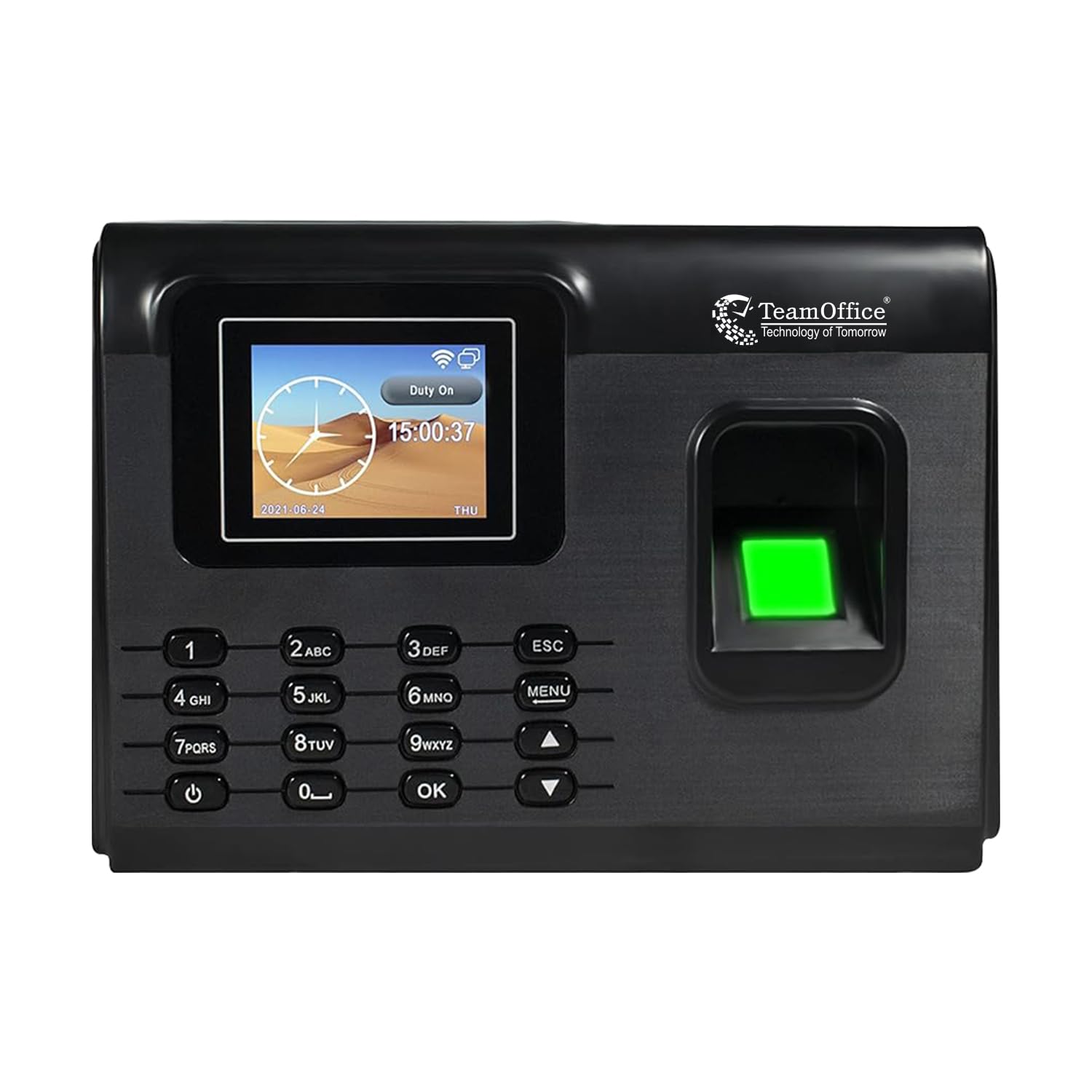 Team Office Z200BW Biometric Attendance Machine – Fingerprint & Card | Cloud Software | Wi-Fi Enabled | Built-in Battery Backup | Office Use (Black)