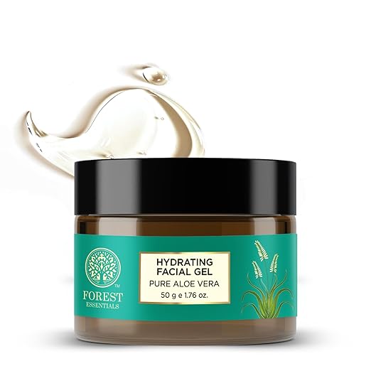 Forest Essentials Hydrating Facial Gel Pure Aloe Vera| Ayurvedic Skin Toner & Moisturiser | Natural Aloe Vera Gel for Glowing, Hydrated Skin