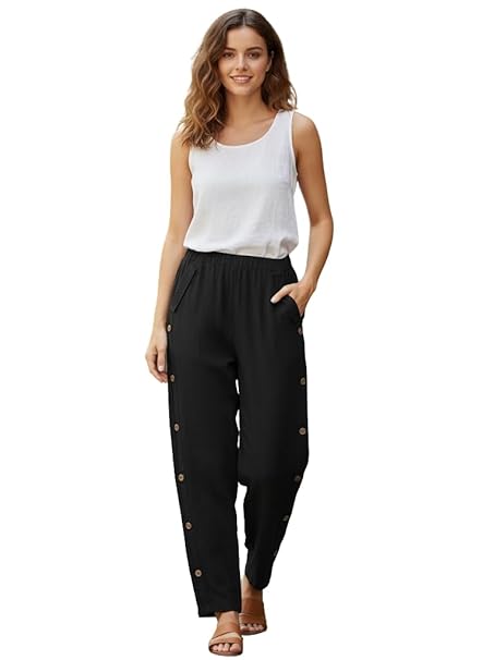 TOPLOT Women's Trousers | Loose Fit Design | Stylish Korean Style Look | Formal Pant for Women | Trendy Fashion Styling | Easy Movement | Excellent for Casual (5192)