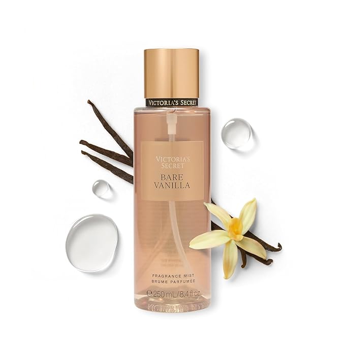 Victoria’s Secret Bare Vanilla Body Fragrance Mist for Women, 250ml / 8.4 fl oz – Warm Vanilla Scent, Long Lasting Body Spray, Daily Wear Perfume Mist, Sweet Gourmand Fragrance, Hair & Body Mist for All Day Freshness