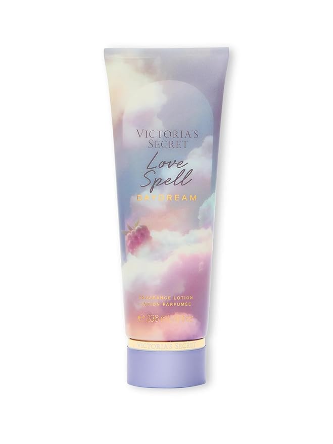 Victoria's Secret Love Spell Daydream Fragrance Body Lotion 236ml 8 fl oz Long Lasting Hydrating Moisturizer Fruity Floral Scent Soft Smooth Skin Luxury Body Care for Women
